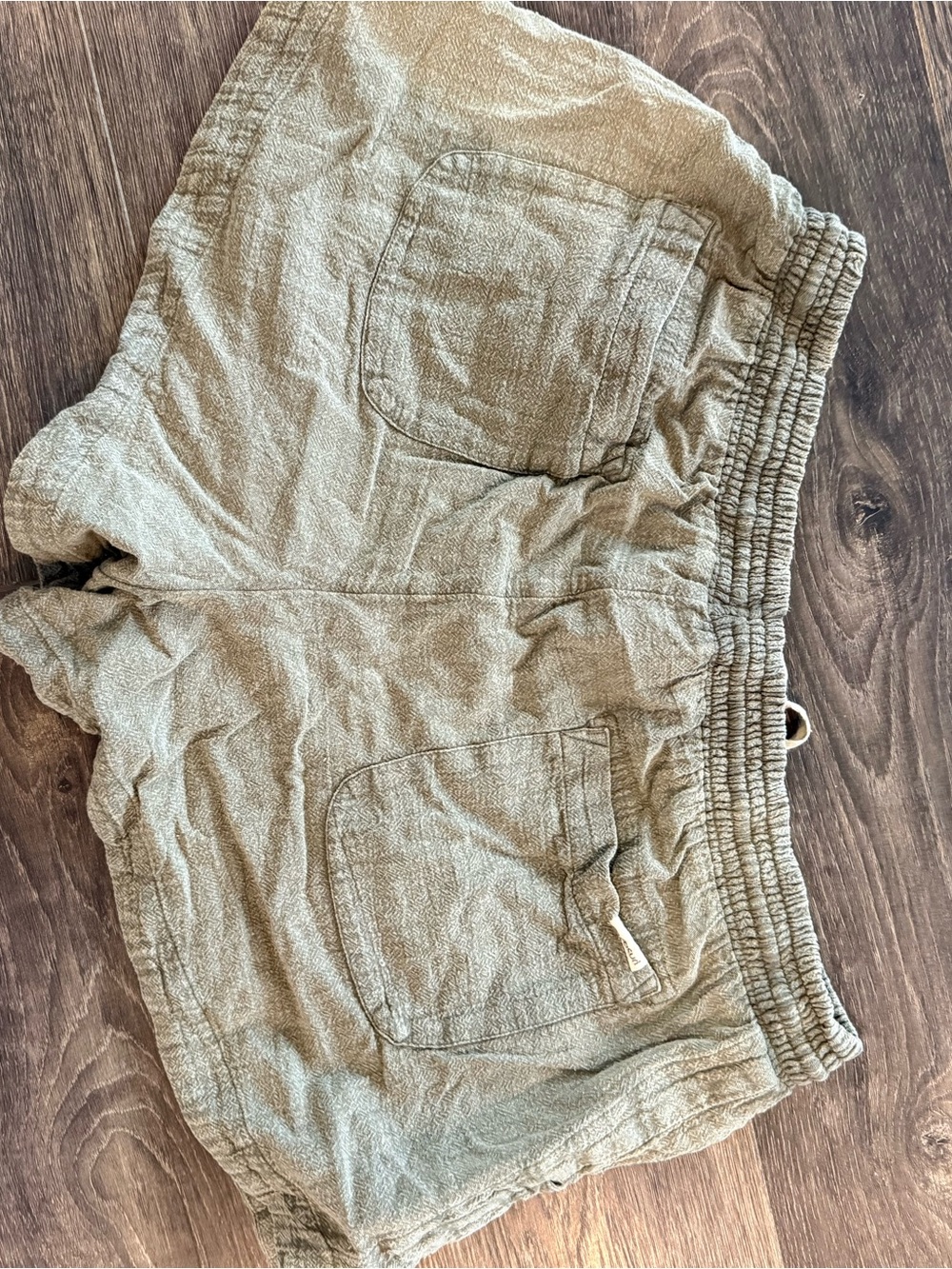 Rip Curl Olive-Tan Athletic Linen-Style Drawstring Shorts